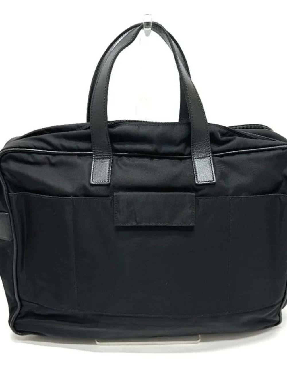 Prada Business Bag Triangle Logo Nylon Leather Black